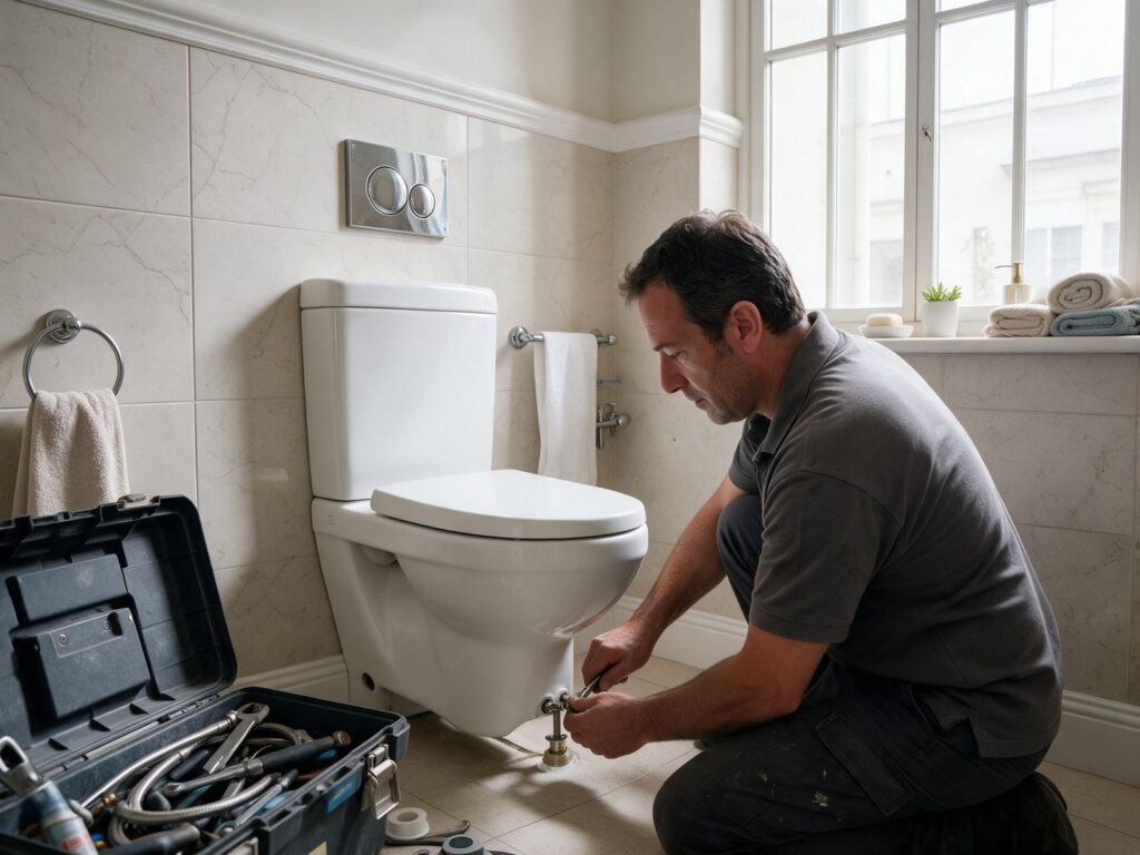 Tecnico al lavoro: sostituzione sanitari e rubinetti a Padova